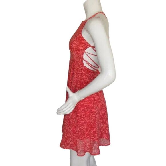 LULU'S Good Deeds Dress, XS, Red/White Polka dots, Strappy open back, Mini - Picture 6 of 14